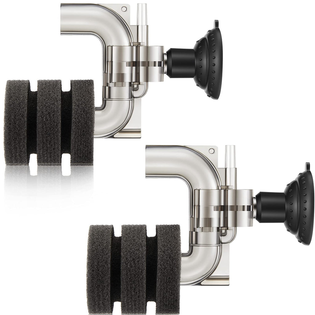 Riakrum 2 Pieces Mini Aquarium Single Sponge Filter Submersible Foam Filter Quiet Fish Tank Filter for Small Fish Tank 0.5-5 Gallon Fixed Freshwater Salt Water - PawsPlanet Australia