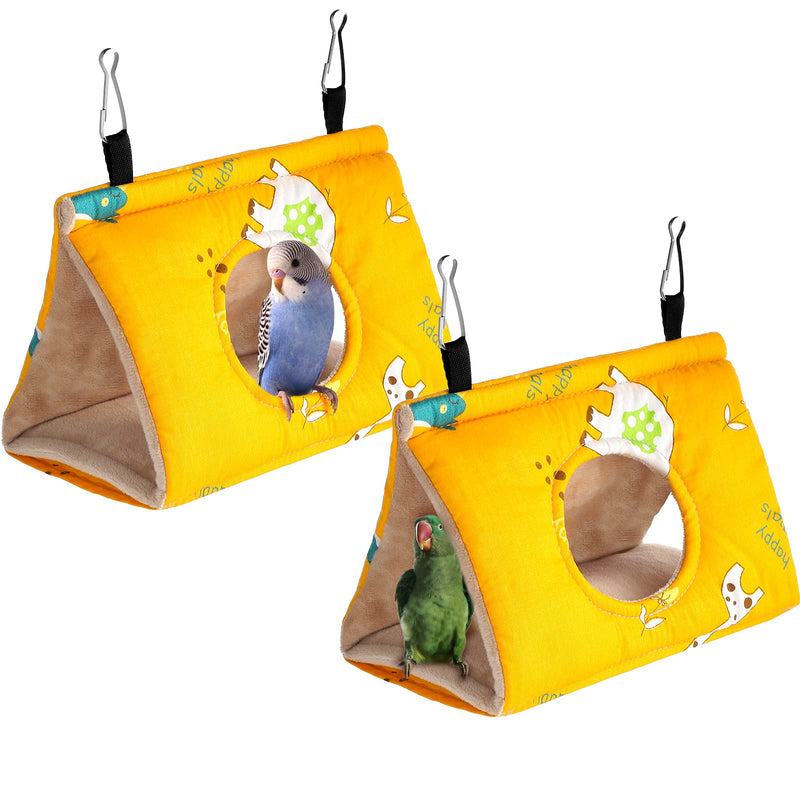 Weewooday 2 Pieces Winter Warm Bird Bed Bird Hut Cage Bird Hammock for Conures Parrot Cockatiels Lovebird Canary Finch Parakeet Cave Hanging Tent Sleeping Bird Nest Snuggle House Accessories - PawsPlanet Australia