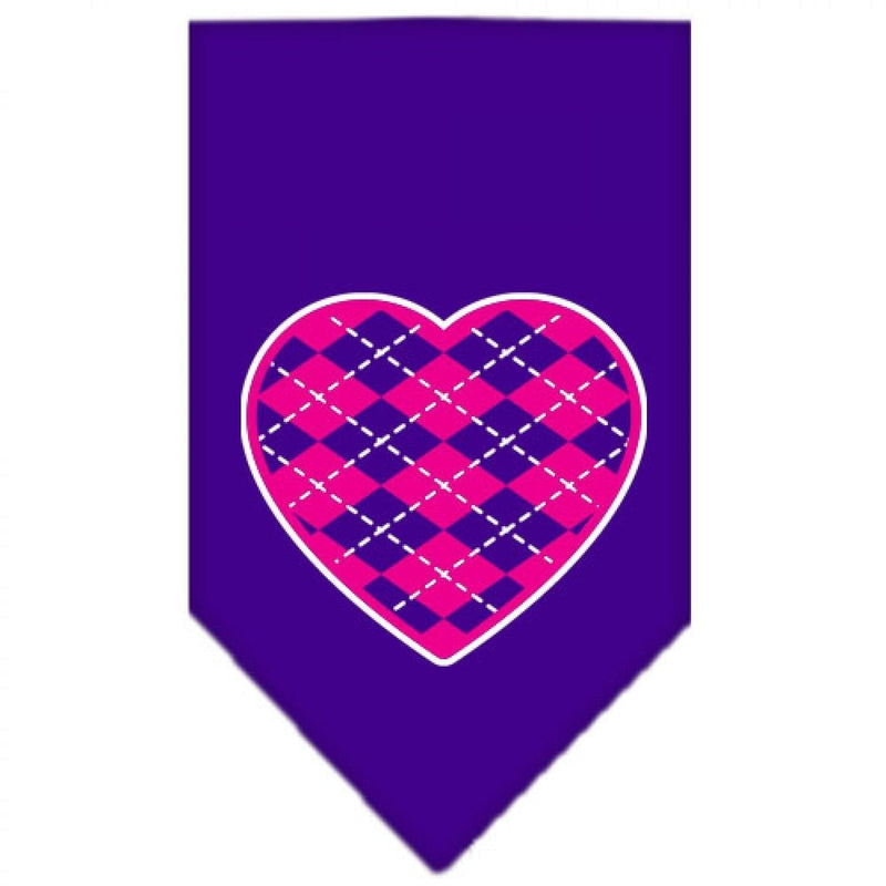 Mirage Pet Products Argyle Paw Pink Screen Print Bandana for Pets, Large, Purple L - PawsPlanet Australia