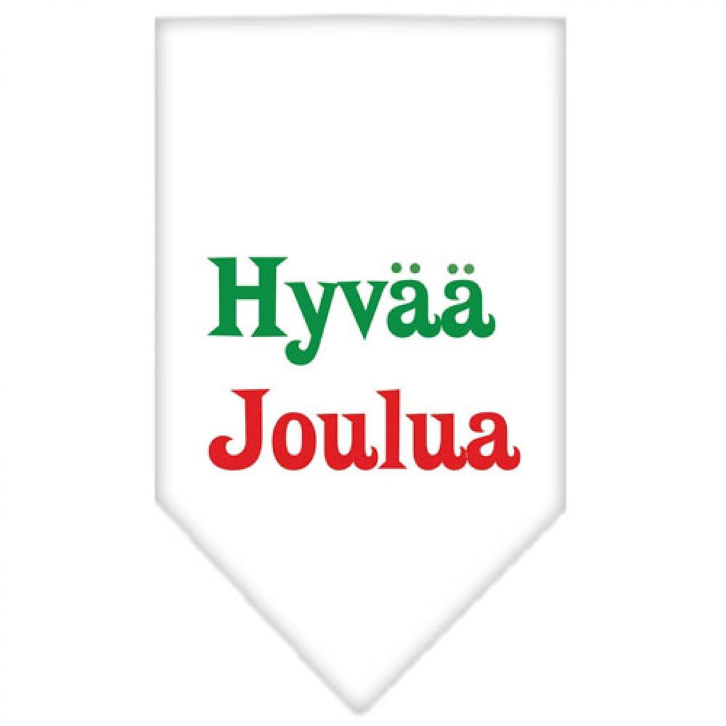Mirage Hyvaa Joulua Screen Print Bandana for Pets, Small, White S - PawsPlanet Australia