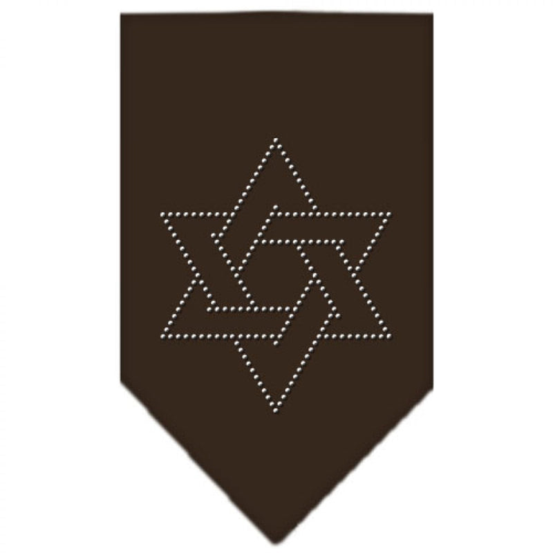 Mirage Star of David Rhinestone Bandana, Large, Cocoa L - PawsPlanet Australia