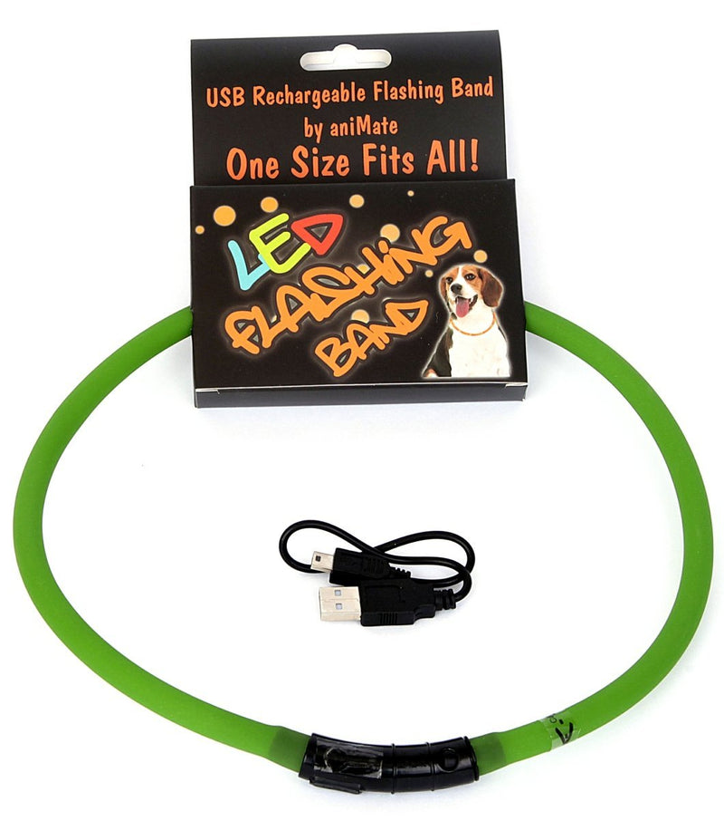 walkingMate Flashing LED Band, 70 cm, Green - PawsPlanet Australia
