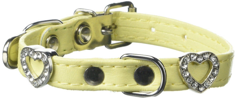 B&F Collar With Hearts, 1 x 26 cm, Yellow - PawsPlanet Australia
