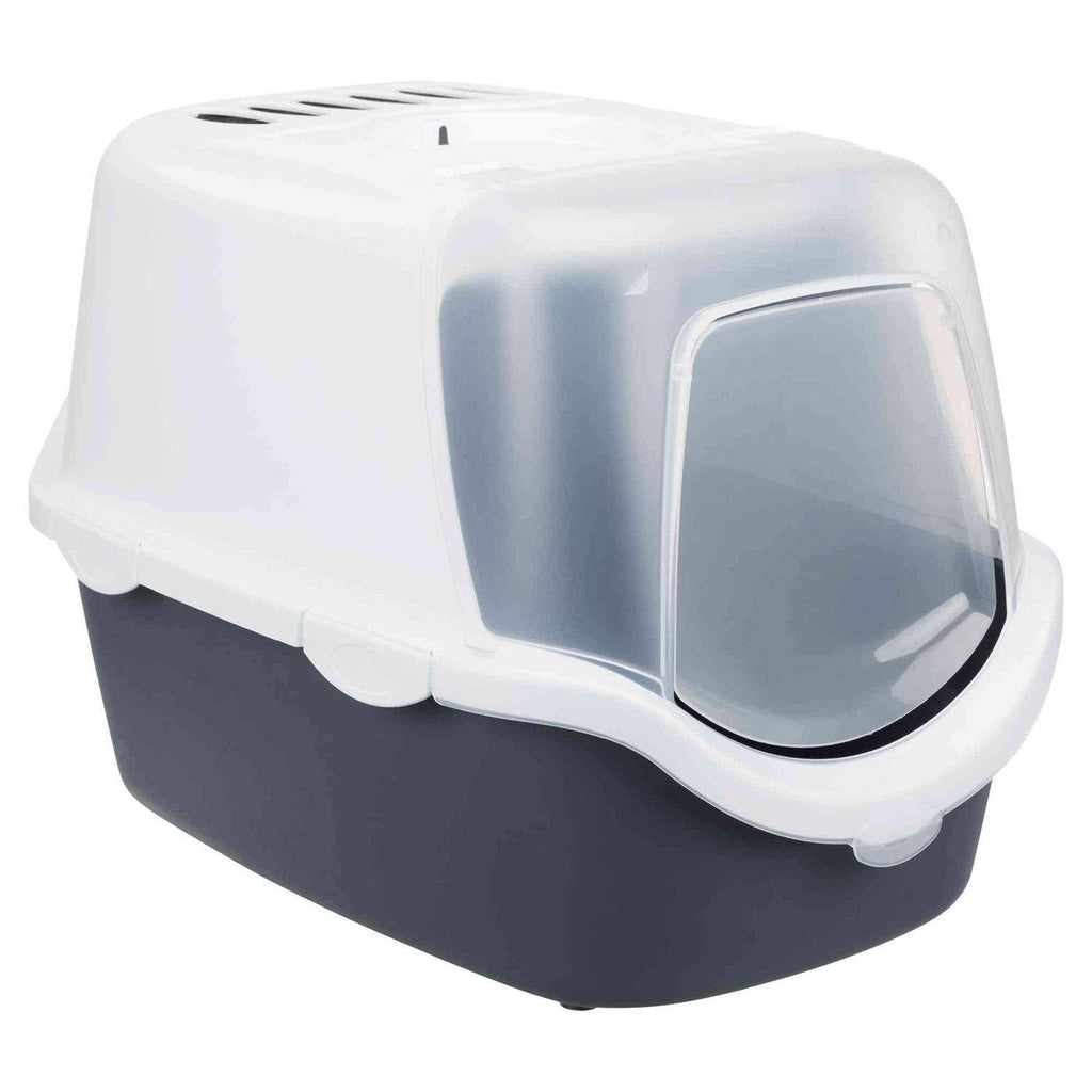 Trixie Vico Open Top Litter Tray, with hood 1 Count (Pack of 1) Blue grey/white - PawsPlanet Australia