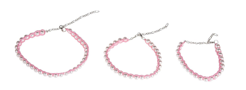 MICHI MICHI-SC70 CROCHET NECKLACE M 24-30 cm (9-12 Inches) Pink - PawsPlanet Australia