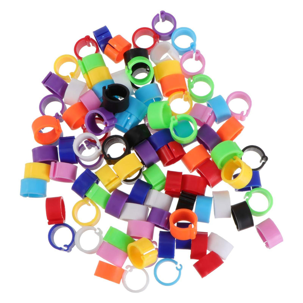 POPETPOP Birds Foot Rings Parrot Leg Bands Pigeons Identification Opening Foot Ring (Random Color) 100 Pcs - PawsPlanet Australia