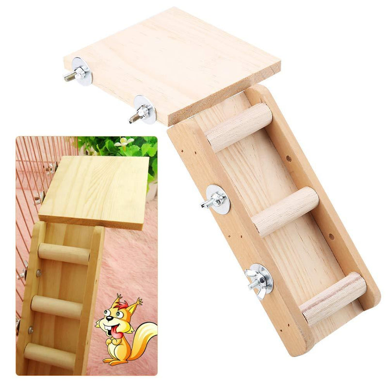 Hamster Platform, Natural Wooden Climbing Ladder Kit for Small Animals Syrian Hamster Gerbil Guinea Pig Squirral - PawsPlanet Australia