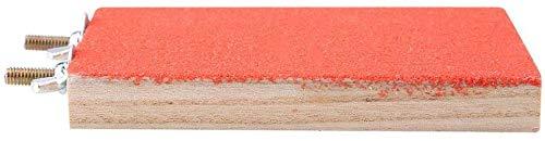 Parrot Platform, Frosted Bird Perch Stand Platform Toy Wood Playground Paw Grinding Toy for Macaw African Greys Budgies Parakeet Conure Hamsters 9 x 13cm/3.5 x 5 inch(Red) Red - PawsPlanet Australia