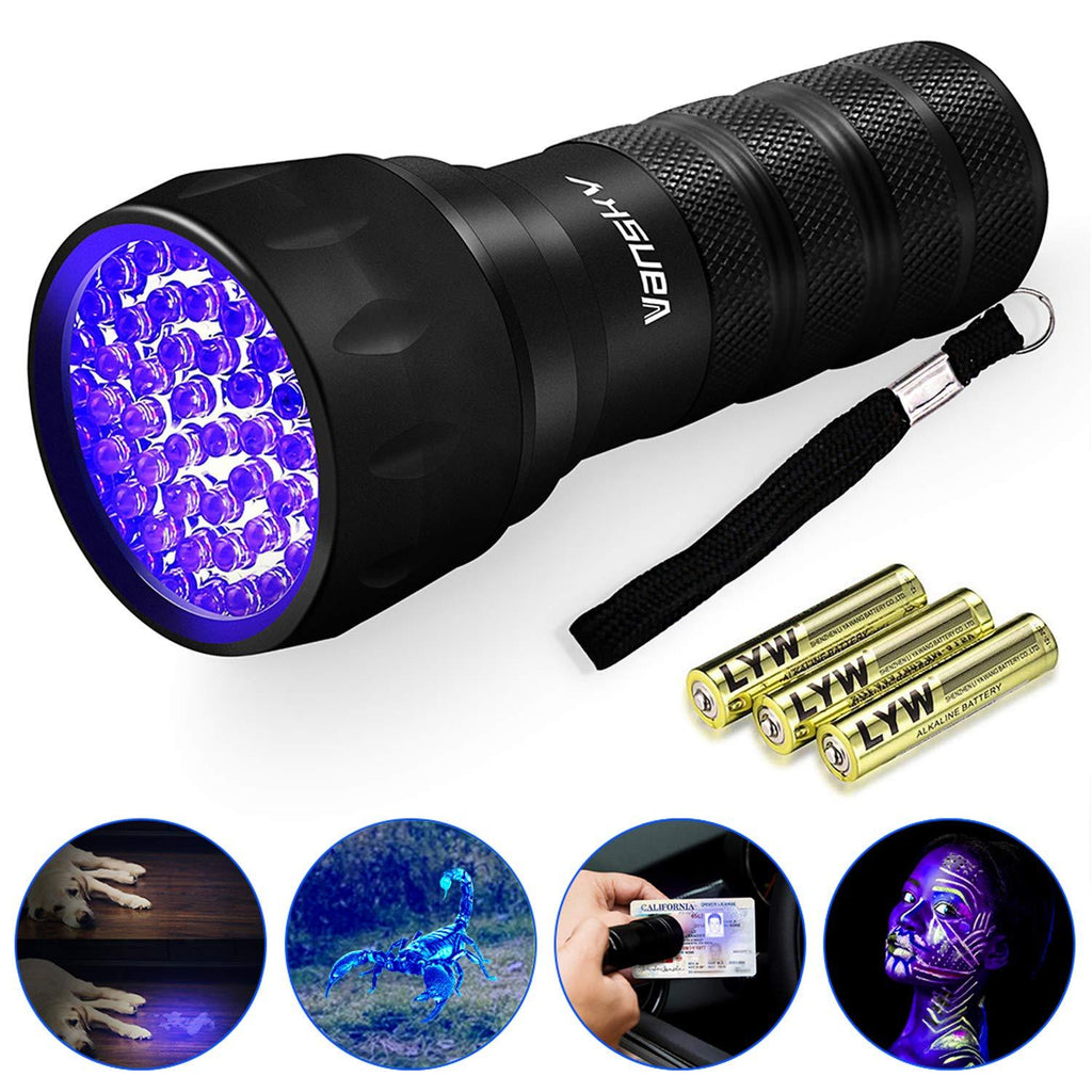 Vansky UV Torch 21 LEDs, UV Flashlight Black Light for Pet Urine Detection, Blacklight Detector for Dog Urine, Pet Stains, Bed Bug on Carpet/Rugs【3 x AAA Batteries Included】 - PawsPlanet Australia
