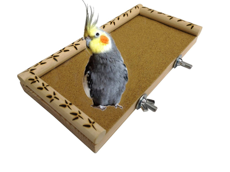 IW Designs Bird platform perch shelf stand cage accessory! Pine doweling wood perimeter! For cockatiels, budgies, parrotlets, canaries! Strong, built to last! Aesthetic look! Excellent gift! - PawsPlanet Australia