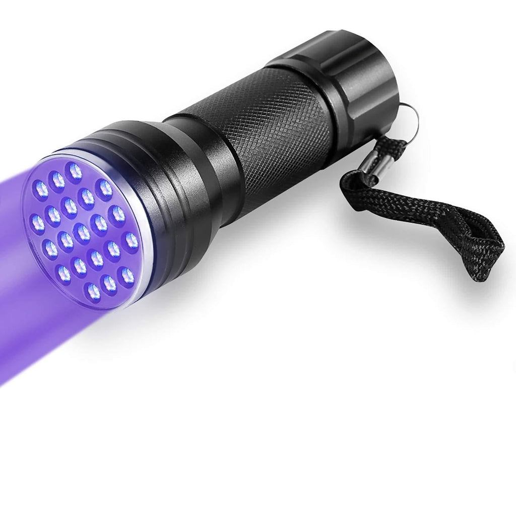 UV Torch Ultraviolet Flashlight, Portable Torch Lamp, 21 LED Blacklight UV Flashlight Torch for Pet Urine Detector, Find Stains on Clothes Carpet Rugs Floor - PawsPlanet Australia
