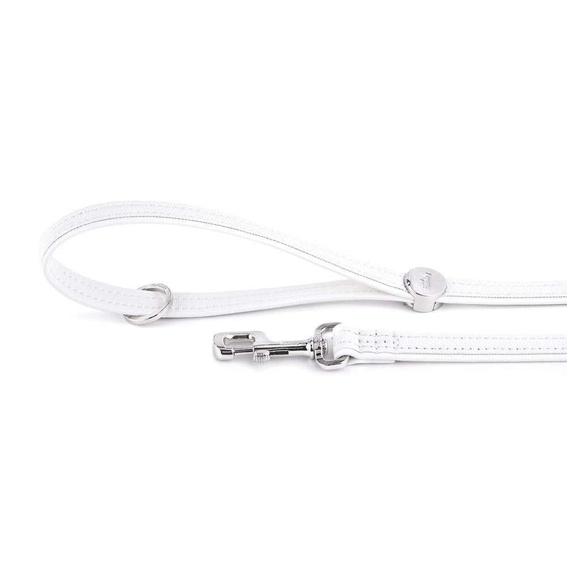 My Family faux leather leashes Made in Italy Saint Tropez collection 1,6/110 cm White - PawsPlanet Australia