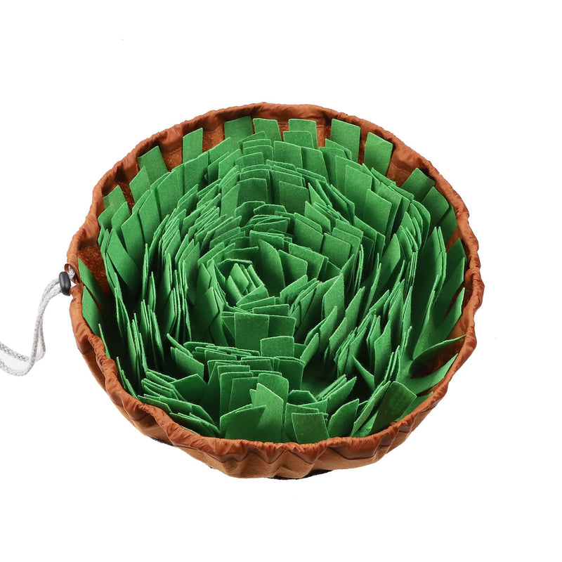 Famibay Snuffle Mat Dogs Feeding Mat Nosework Smell Training Mat Pets Snuffle Bowl Treat Dispenser Puzzle Toy for Slow Eating Stress Release Adjustable Size Washable and Portable (Green) Green - PawsPlanet Australia