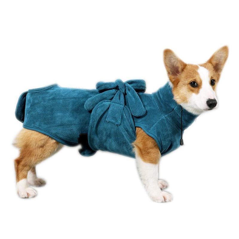 Nobranded Dog Bathrobe, Quick Drying Super Absorbent Bath Towel Adjustable Hooded Towels Coat for Dogs (XS) XS--Back length--25cm - PawsPlanet Australia