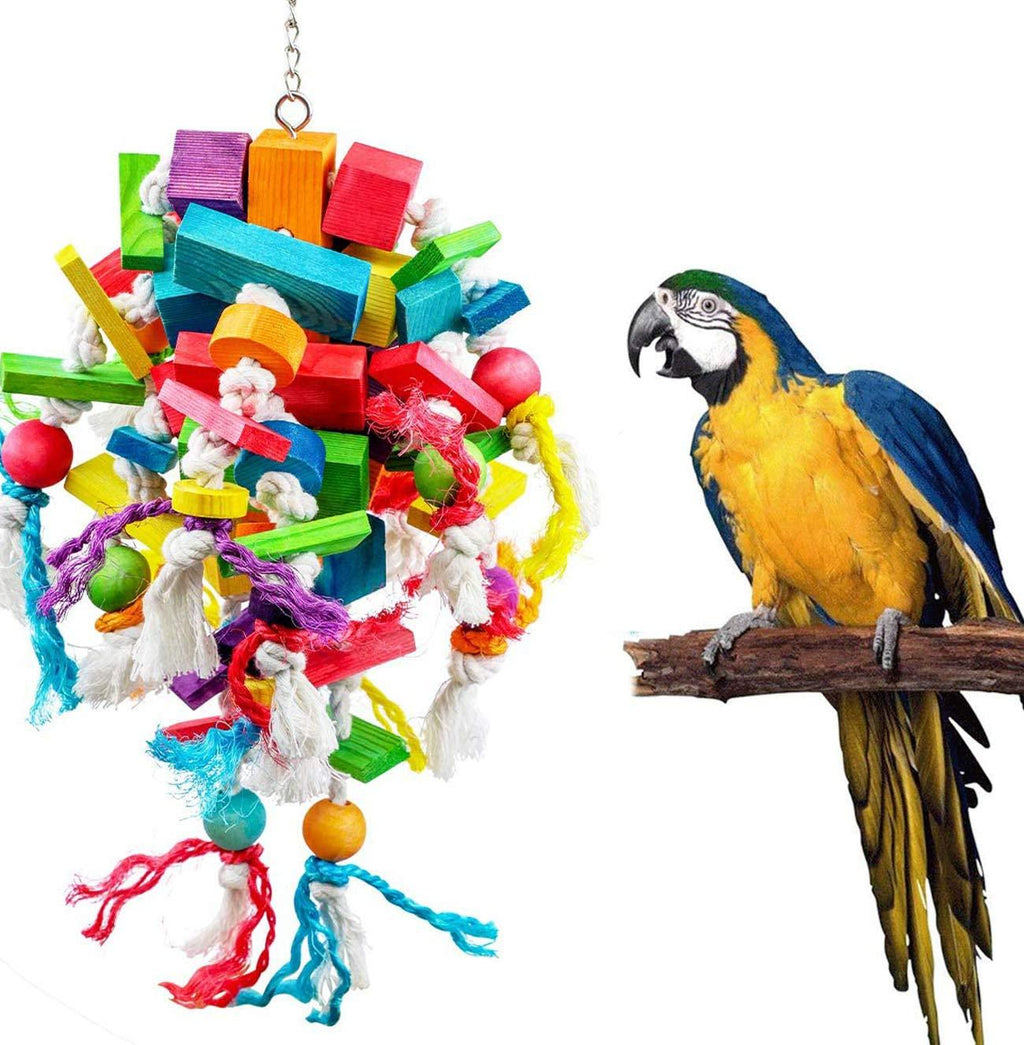 Wonninek Parrot Bird Chewing Toy Extra Large Natural Wooden Parrot Blocks Knots Tearing Toy for African Grey, Macaws Cockatoos, and a Variety of Amazon Parrots - PawsPlanet Australia