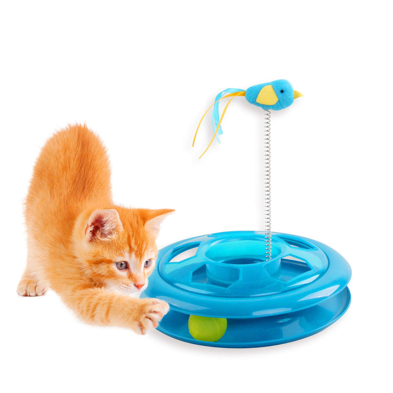 Pet Prime Cat Ball Toy 2 in 1 Cat Kitten Tracking Roller Interactive Cat Ball Toys Catnip Cat Teaser Ball Toys Cat spring Toys - PawsPlanet Australia