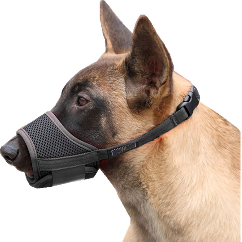 Cilkus Dog Muzzle Nylon Mesh Adjustable Breathable Soft Dog Muzzle, Anti-bite, Anti-Barking, Anti-Chaos, Pet Anti-Barking Muzzle, 4 Sizes for Large, Medium and Small Dogs Black(X-Large) X-Large - PawsPlanet Australia