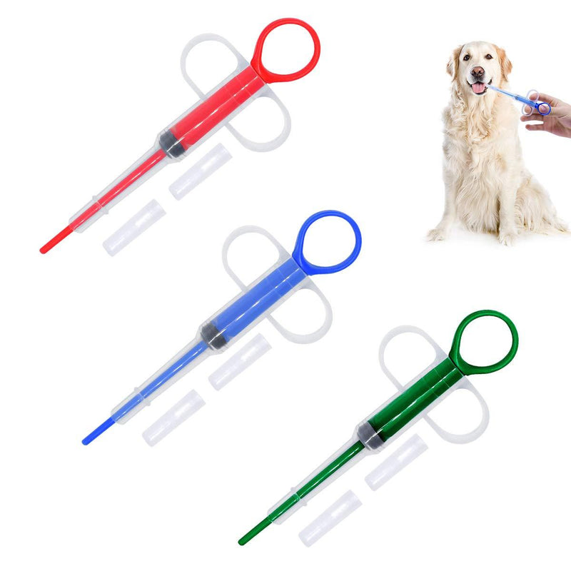 BoloShine 3 Pieces Pet Medicine Feeder, Pet Medicine Syringe Reusable Dog Cat Pill Tablet Feeder Silicone Tip Syringes Plastic Cat Tablet Dispenser Pet Nursing Pusher Pill Gun for Small Animal - PawsPlanet Australia