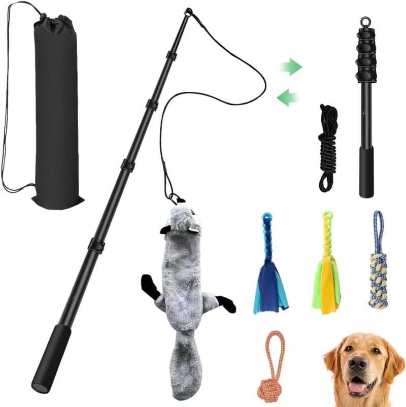Flirt Pole Dogs, Dog Flirt Pole Extra Strong for Large Medium Small Dogs to Keep The Dog Entertained and Physically Exhausted Ball+Beaver L