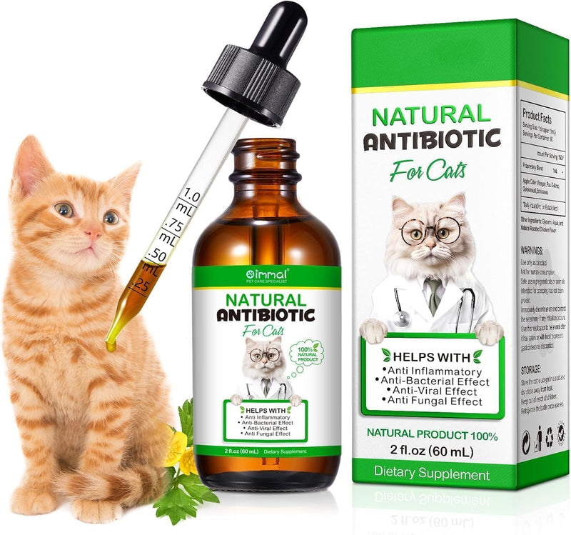 Natural Antibiotics for Cats - Cat Antibiotics - Cat Antibiotic - Pet Antibiotics - Cat Immune Support - Antibiotic for Cats - Cat Multivitamin - Cat UTI Antibiotics