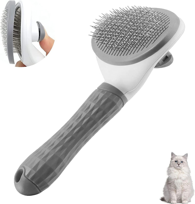 Hepper Deshedding Brush for Cats and Kittens - Removes Shed Fur From Short, Medium, or Long Hair With One Press