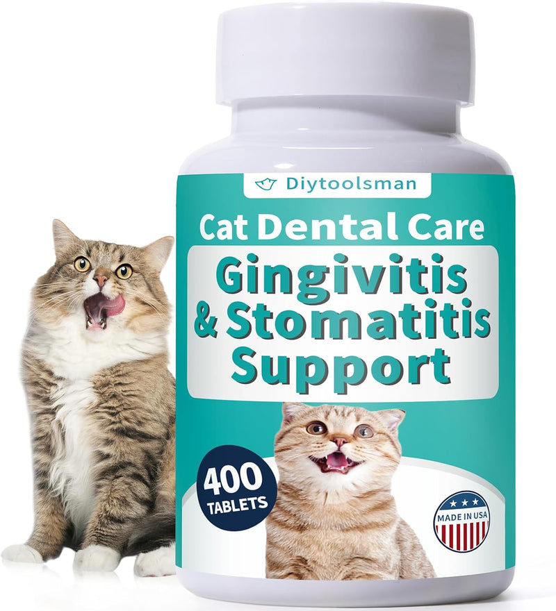 Cat Dental Care – Relieves Gingivitis – Inhibits Plaque & Tartar Buildup, Protects Gum Health and Relieves Bad Breath and Bleeding Gums, Natural Plant Extracts, 120 Easy-To-Swallow Tablets - PawsPlanet Australia