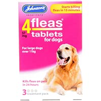 AMK® 4x Pack of 3 Johnsons 4fleas Flea Tablets for Large Dogs over 11kg 3 Treatment Pack Fleas Kill - PawsPlanet Australia