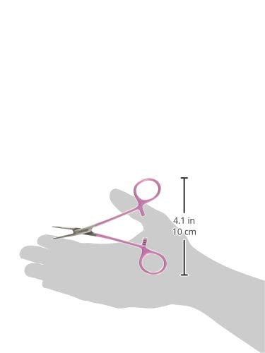 Cynamed Pet Hair Puller and Tick Removing Curved Forceps with Serrated Jaws for Cats, Dogs and More 5.5" Hot Pink - PawsPlanet Australia