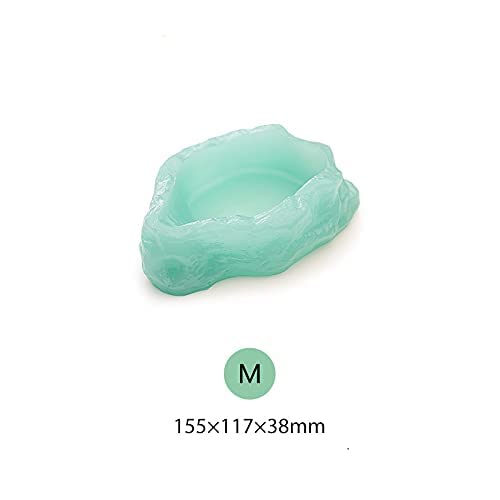 RunXF Luminous Reptile Water Dish Glow in Dark Food Bowl with Ramp Leopard Gecko Bearded Dragon Amphibians Accessories for Reptile Tank Terrarium Feeding Medium - PawsPlanet Australia