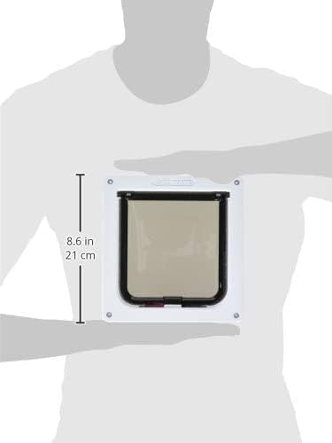 Cat Mate 4-Way-Locking Cat Flap with Door Liner to 2" (235) - Secure Lockable Door for Small to Medium Sized Cats, for UPVC, Wood and Wall, White 4-Way Locking with Door Liner