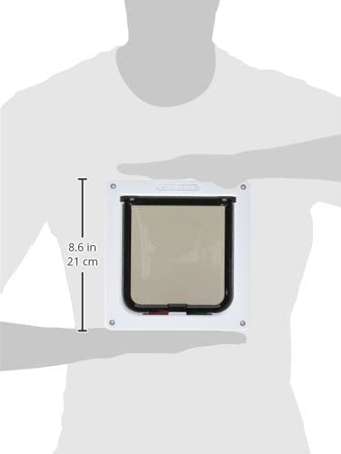 Cat Mate 4-Way-Locking Cat Flap with Door Liner to 2" (235) - Secure Lockable Door for Small to Medium Sized Cats, for UPVC, Wood and Wall, White 4-Way Locking with Door Liner
