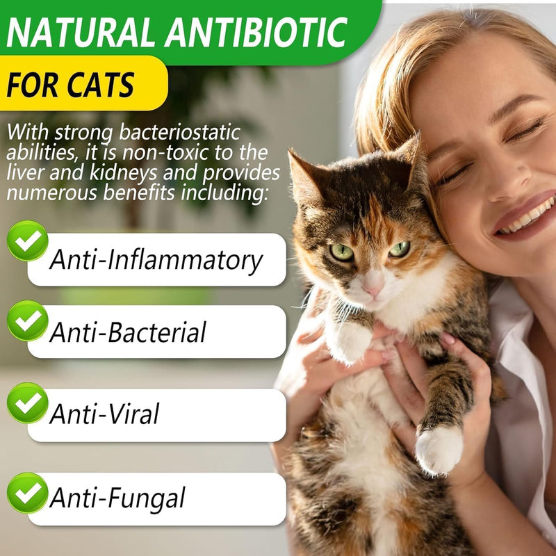 Natural Antibiotics for Cats - Cat Antibiotics - Cat Antibiotic - Pet Antibiotics - Cat Immune Support - Antibiotic for Cats - Cat Multivitamin - Cat UTI Antibiotics