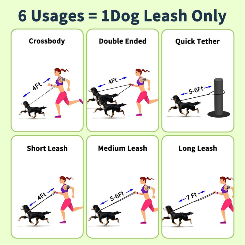 KENDUN Leather Dog Lead for Large Dog [Multifunctional] [Hands Free] [Shock-Absorbing] 7.5ft Braided Training Leash - Brown 2.5M - PawsPlanet Australia