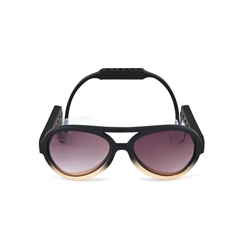 King Sunglasses for Dog - UV Protective Lenses, Debris Protection, Pannus Prevention, Invisible Chinstrap, Interchangeable Lenses, NYC Design - Sunrise, Medium - PawsPlanet Australia