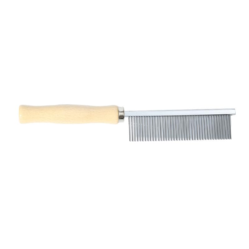 Silver Dog and Cat Combs For Grooming Long Haired Cats and Dogs - Pet Dog Cat Comb Stainless Steel Pin Teeth Wooden Handle Grooming Fur Hair Brush - Comb Removes and Prevents Matted Fur，Grooming - PawsPlanet Australia