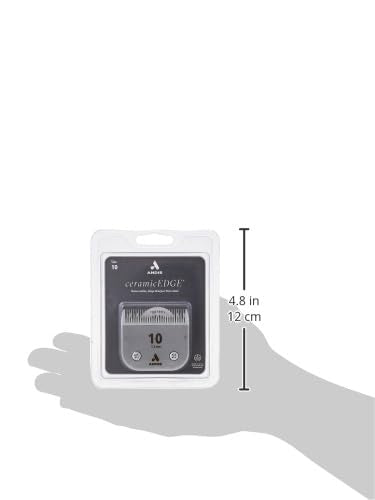 Andis – 64315, Ceramic Edge Detachable Pet Clipper Blade – Carbon-Infused Steel with Sharp Cutting Tech, Runs Cooler & Stays Sharper, Resists Rust & Heat, Size-10 - Fits AG, AGC & BDC Series, Chrome 10 (Pack of 2) - PawsPlanet Australia