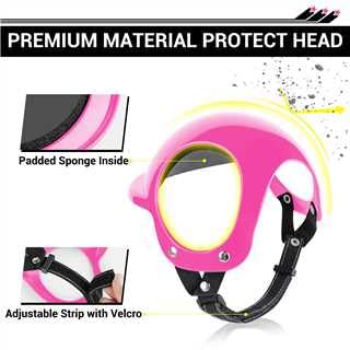 Dog Goggles and Helmet Set - Anti-dust UV Protection Sunglasses, Durable Motorcycle Helmet With Ear Hole, Adjustable Pet Glasses for Medium to Large Dogs - Pink - PawsPlanet Australia