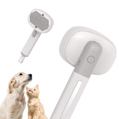DOC'S 4 in 1 Multifunctional Vibration Massage Pet Comb Negative Ion One Click Self Cleaning Slicker Pet Grooming Brush for Dogs Cats - PawsPlanet Australia