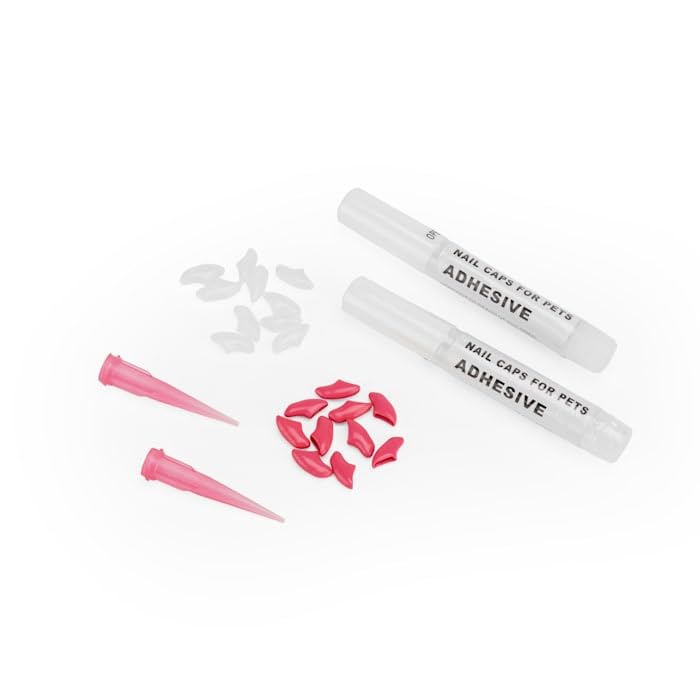 Well & Good Pink & Clear Cat Nail Caps X-Small - PawsPlanet Australia