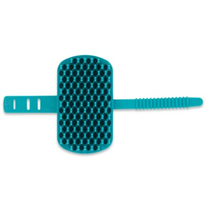 Messy Mutts Reversible Silicone Dual Sided Pet Grooming Brush | Gentle Massage, Brushing, Bathing and Dog Hair Removal Tool | One Size Fits All | Blue - PawsPlanet Australia
