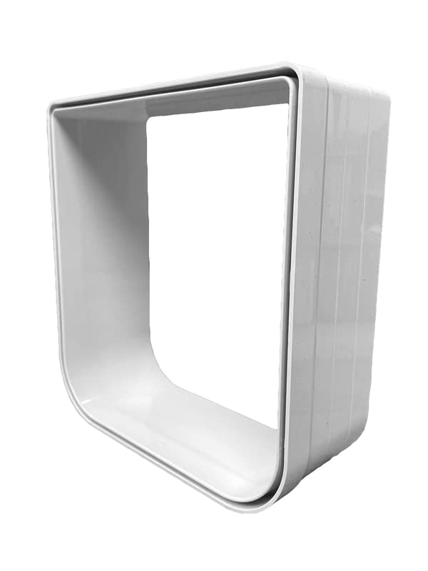 Cat Mate 4-Way-Locking Cat Flap Bundle, Includes Pet Door (235) & Wall Liner (303) - Secure Lockable Door for Small to Medium Sized Cats, for UPVC, Wood and Wall, White - PawsPlanet Australia