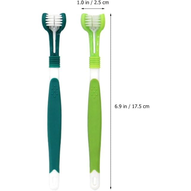 Dog Toothbrush, Triple Headed Toothbrush Dog Toothbrush for Pet Dental Care Health Supplies - PawsPlanet Australia