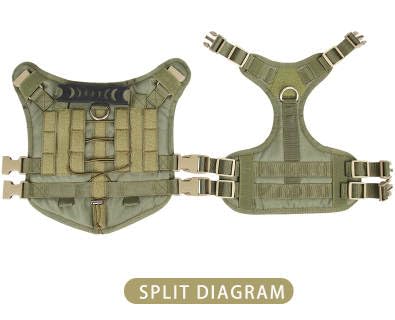 Dog Tactical Vest Harness - for Walking, Training, Camping, Hiking, Hunting – Military Style – Comfortable - Breathable - Reinforced - Very Resistant (Green, Medium) Green - PawsPlanet Australia