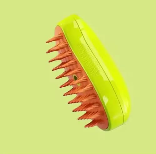 3-in-1 Steam Pet Brush for Cats & Dogs – Self-Cleaning Spray Comb for Grooming, Shedding & Massaging – Quiet Rechargeable Electric Steamer Hair Remover with Mist – Indoor Spa Tool (Green) Green - PawsPlanet Australia