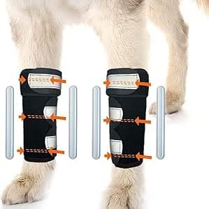 ROZKITCH Dog Leg Protector for Rear Hock Joint or Front Leg Brace, 1 Pair of Dog Leg Compression Wrap Sleeve for Anti Licking Carpal Support Ankle Support Protect Injury Sprain Torn ACL CCL Black L Large - PawsPlanet Australia
