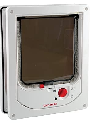 Cat Mate 4-Way-Locking Electromagnetic Cat Flap (254) - Exclusive Entry Collar Magnet Operated, for Small to Average-Sized Cats, for UPVC, Wood and Wall, White