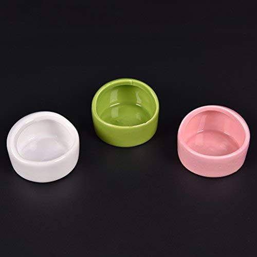 2 Pcs Gradient Side Hamster Ceramic Bowl,Cute Small Animal No Spill No Turnover Food Water Bowl Dish Holder for Guinea Pig Rodent Rat Gerbil Cavy Hedgehog Dwarf Feeder Feeding Basin Bowl,Pet Supplies White-Blue