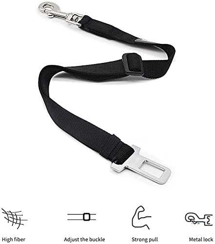 Car Seat Belt for Pets, Adjustable Pet Dog Cat Belt Leash Fit All Car ,Quick & Easy Installation,Works with Any Pet Harness-Black black - PawsPlanet Australia
