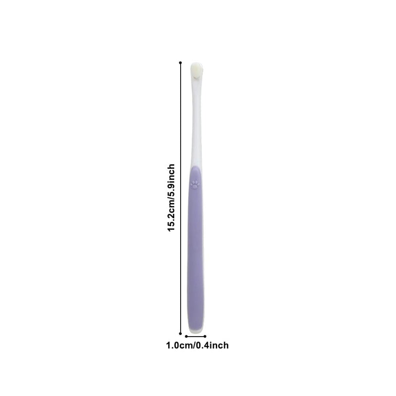 2 x Dog Toothbrush, Cat Toothbrush, Teeth Cleaning Brushes for Pets with 10,000 Ultra Soft Pet Bristles for Cats, Puppies, Small Dog Breeds, Sensitive Gums Blue + Purple