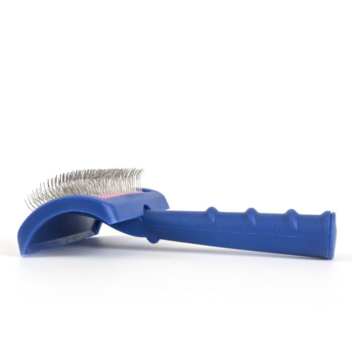 Show Tech Tuffer Than Tangles Slicker Brush for Dog Grooming with Long, Regular Pins, Medium Size, Perfect for Doodle Breeds, Angled Pins for Dematting, Remove Undercoat, Comfort Grip Handle Medium Size Regular Pins - PawsPlanet Australia